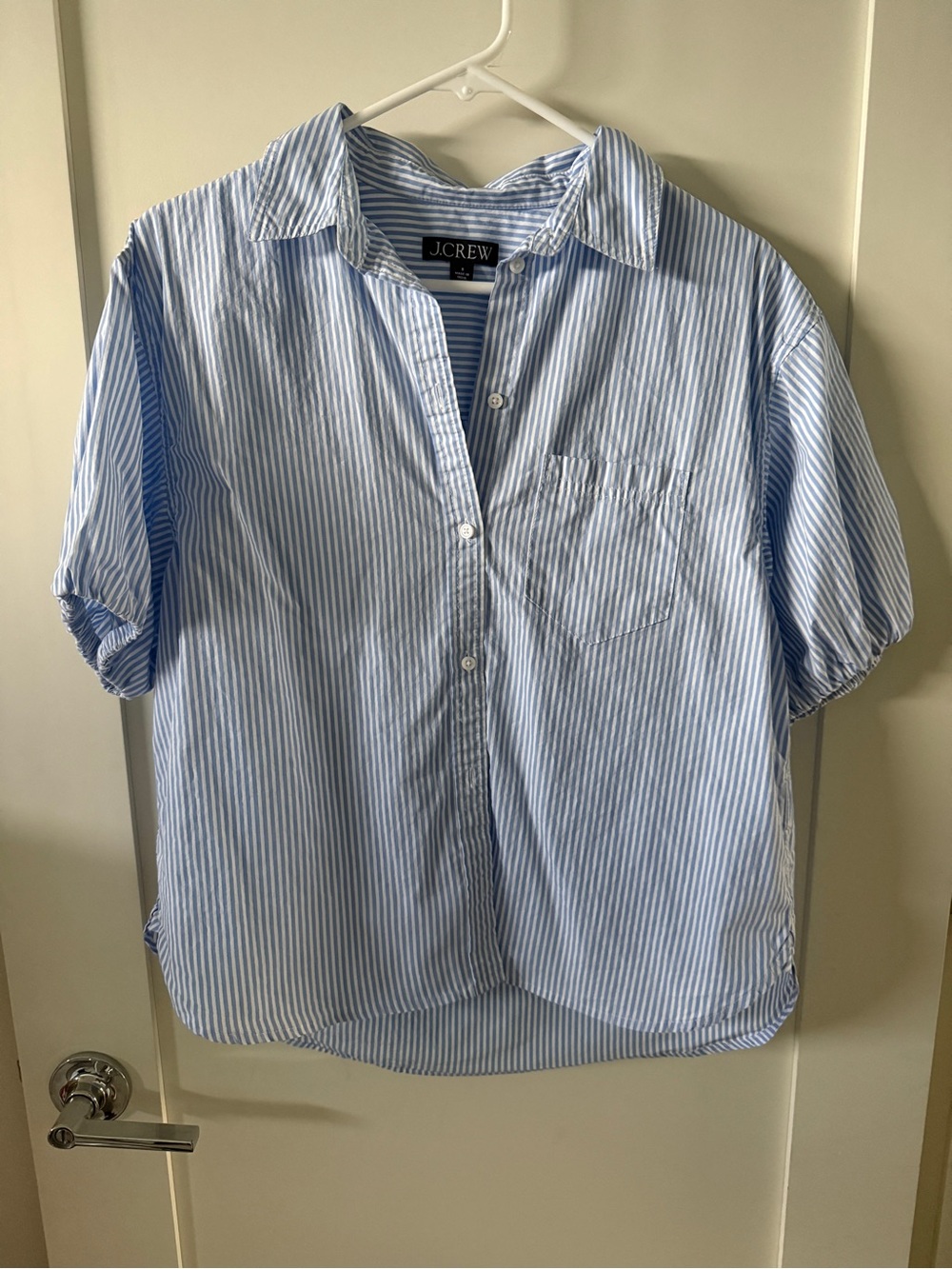 Bubble Sleeve Button-Up Shirt, Size 8 by J. Crew